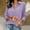 Purple, variant on Women Button Down Shirts 3/4 Sleeve Solid Business Casual Outfits Lightweight Loose Blouses Collared V-Neck Clothing Fashion Fall