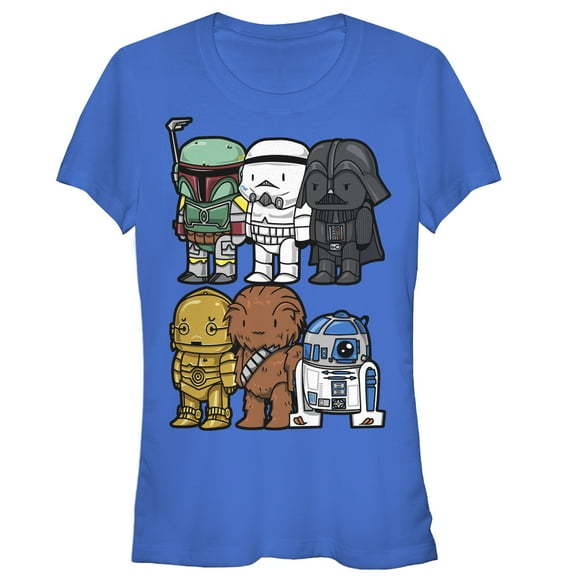 Junior's Star Wars Cartoon Characters Graphic Tee Royal X Large