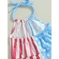 thumbnail image 6 of Wassery Toddler Baby Girl 4th of July Outfit Little Girl American Flag Halter Crop Top Bell Bottom Pants Set 18M 2T 3T 4T 5T 6T Kds Girl Independence Day Summer Clothes Set, 6 of 9