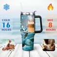 thumbnail image 4 of 40oz Tumbler with Handle and Straw | Gifts for Women | Sea Turtles Stainless Steel Travel Mug | Double Wall Vacuun Insulated Cup with Lid and Straw (Turtles), 4 of 7