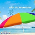 thumbnail image 6 of PMU Beach Umbrella 6 feet Opens to 72 inches Multicolor Beach Parasol with Carrying Sleeve for Beach, Patio and Outdoor Sun Protection Polyester Orange, Lime Green, Hot Pink and Dark Blue, 6 of 6