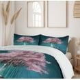 thumbnail image 6 of Ambesonne Tree Duvet Cover Sets, Pink Blossom Art, 2-Queen, Lilac Petrol Blue, 6 of 6