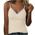 thumbnail image 7 of Yourumao Womens Camisole Tops with Built in Bra V Neck Lace Trim Camis Slim Fit Adjustable Spaghetti Strap Tank Top for Summer Casual Wear, 7 of 7