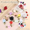 thumbnail image 3 of shiyou-50pcs Red Ribbon Roses 5/8"x1-3/16" Mini Roses for Crafts Little Satin Bows Roses Artificial Flowers, 3 of 4