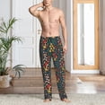 thumbnail image 2 of Balery Mushrooms And Flowers Pantalones de pijama para hombre, pijama ultraligero, pantalón de descanso-Small, 2 of 6