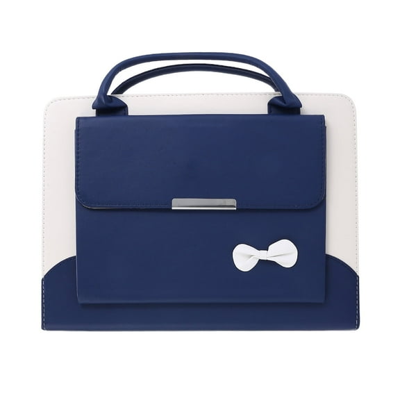 Cute Handbag-Style Smart Folio Case for 12.9" iPad Pro (6th/5th/4th/3rd Gen) 2022/2021/2020/2018 Release with Handle, Pocket, Adjustable Stand, Auto Sleep Wake, PU Leather Protective Case, Blue