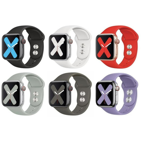 Fulsaxad 6Pack Adjustable Silicone Sport Band for Apple watch bands Ultra 49mm 38mm 40mm 44mm 45mm 42mm for Women Men, Elastic Wristbands Replacement for iWatch Series 8 7 SE 6 5 4 3 2 1 Accessories