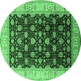 thumbnail image 1 of Ahgly Company Indoor Round Oriental Emerald Green Traditional Area Rugs, 3' Round, 1 of 4