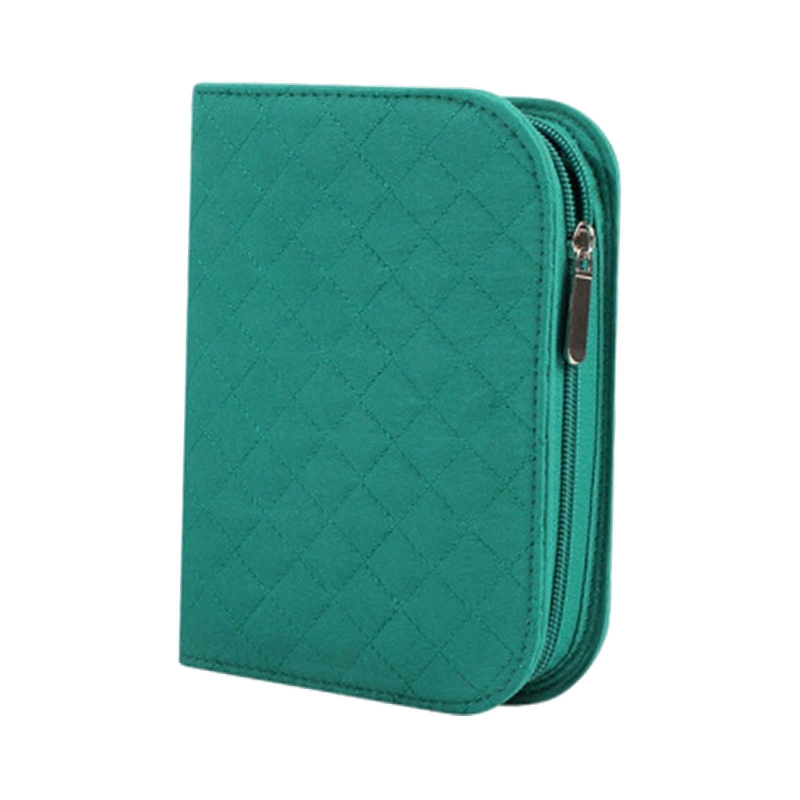 S SERENABLE Crochet Hook Case Organizer Case for Knitting Crochet Hooks Crochet Accessories Storage Case with Web Pockets Portable Lightweight Knitting Tool Pouch Polyester Material Green