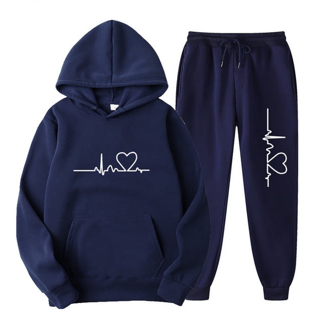 fheaev Two Piece Sets for Womens Fall Winter Outfits Hoodie Sweatsuit Sets Oversized Sweatshirt Baggy Fall Fashion Sweatpants with Pockets