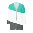 thumbnail image 5 of MKOSPLRT 5-14 Years Girls Color Block Print Long Sleeve Open Front Cardigan Casual Button Down Knee Length Coat with Pockets, 5 of 9