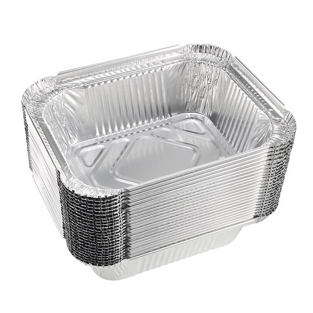 Unique Bargains 6' x 4.7' Aluminum Foil Pans, 15oz Disposable Trays Containers 24 Pack