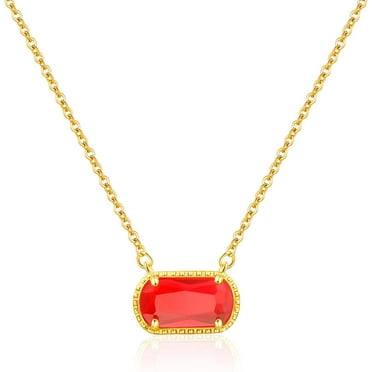 Colorful Gemstone Birthstone Pendant Necklaces For Women 14K Gold Plated Preppy Jewelry For Mom Wife Friend Gifts[o6279]