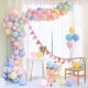 thumbnail image 1 of Globos de fiesta en colores pastel, 100 globos en colores pastel de 10 pulgadas con cadena de globos de 15 m, 100 globos de látex de color pastel con puntos de pegamento para bodas, 1 of 5