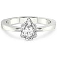 thumbnail image 3 of 5 Carat IGI Certified Pear Shape Lab Grown Diamond Engagement Ring | 14K White Gold |Jannel Tapering Diamond Ring | FG-VS1-VS2 Quality Friendly Diamonds, 3 of 4