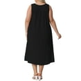 thumbnail image 4 of DARING DIVA Plus Size Summer V Neck Sleeveless Beach Dress 1X Black, 4 of 6