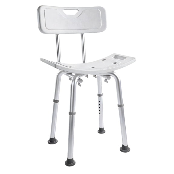 Adjustable Shower Seat with Removable Back, 300LBS 6-Level Height Non-Slip Shower Chair for Elderly