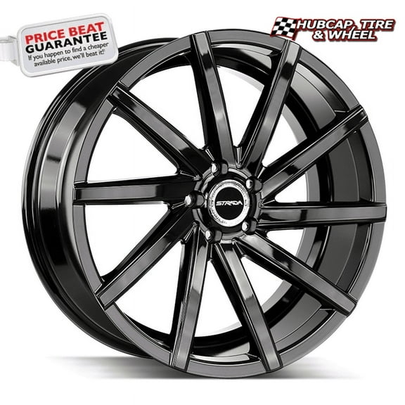 Strada Sega 20X8.5 All Gloss Black Custom Wheel- 5x114.3 Bolt Pattern, 35mm Offset