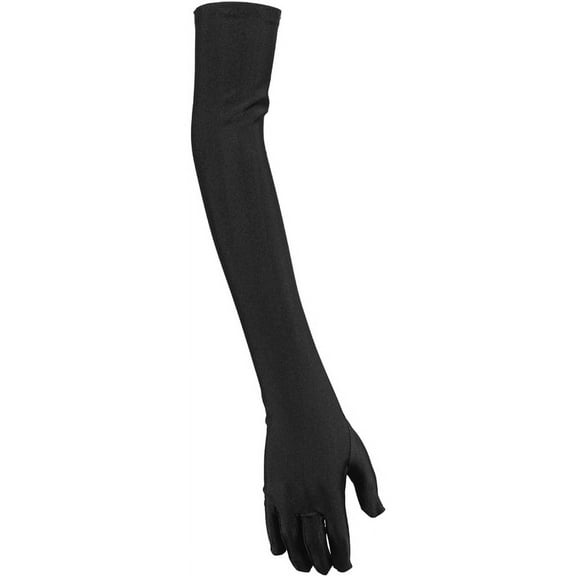 Lady Satin Gloves Formal Long Black