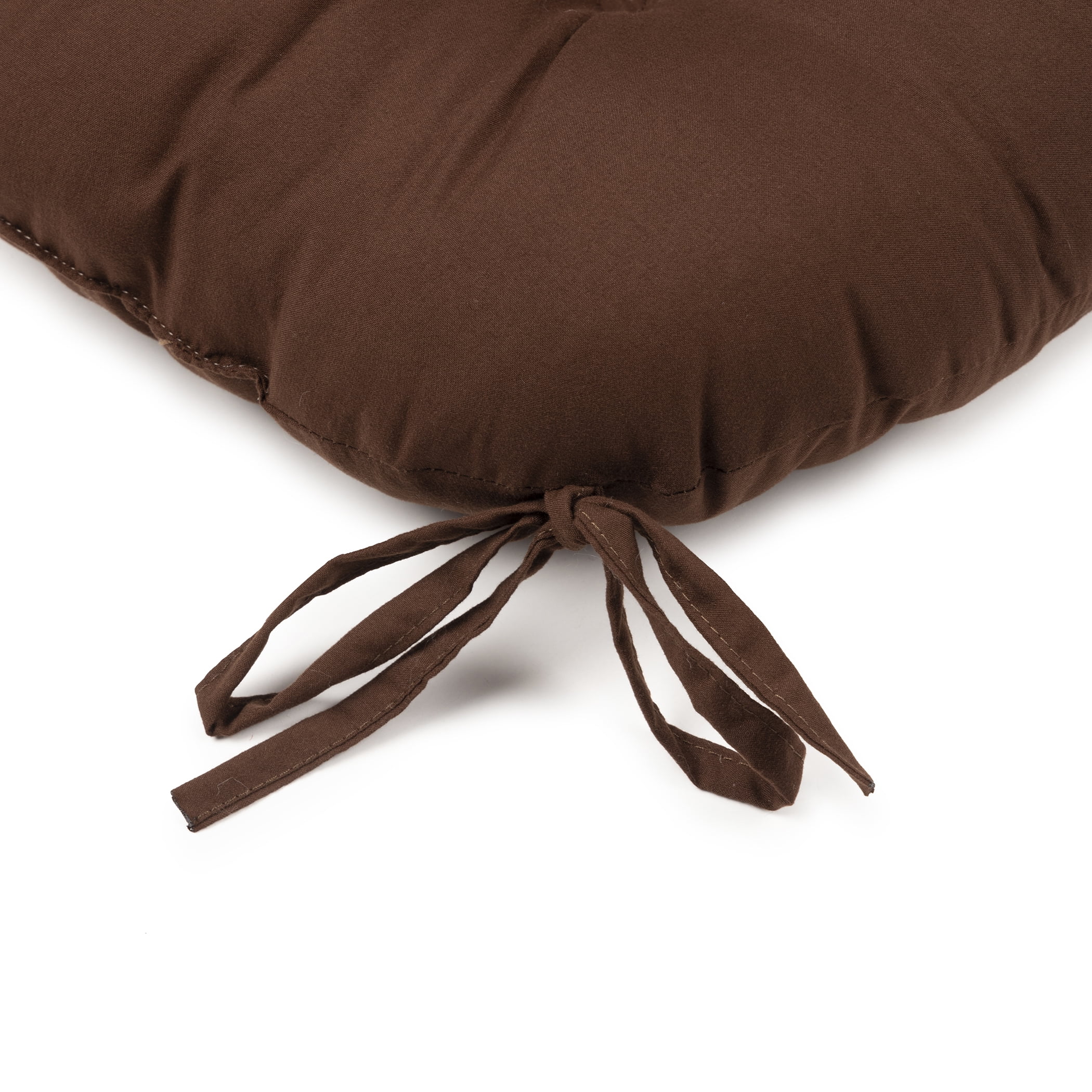 Mainstays Faux Suede 14.5 Chair Cushion with Ties, 4 Pack, Warm Chocolate  