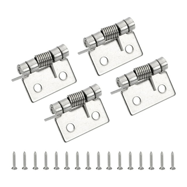 Bisagras de resorte Uxcell, bisagras de puerta de cierre automático de acero inoxidable pequeñas con tornillos para puerta de gabinete 1" 4