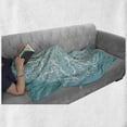 thumbnail image 6 of Turquoise Soft Flannel Fleece Throw Blanket, Round Curving Tree Branches Pattern Infinite Circle Symmetrical Cuves Floral Design, Cozy Plush for Indoor and Outdoor Use, 50" x 60", White, by Ambesonne, 6 of 6