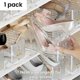 thumbnail image 4 of Shoe Slots Organizer, Adjustable Level Shoe Rack, Space-Saving Stackers for Pairs of Shoes (Clear, 3 Pack) B, 4 of 5