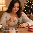 thumbnail image 5 of romoty DIY Beaded Christmas Tree Ornament Kit Classic Tree - Traditional Red Green and Gold Bead Set with Golden Star Holiday Hanging Pendant for Xmas Decor, 5 of 7