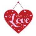 thumbnail image 2 of Valentines Day Door Sign Romantic Front Door Hanging Ornament Red Heart Pattern Happy Valentine's Day Letter Printed 14 February Wall Wreath Decor, 2 of 8
