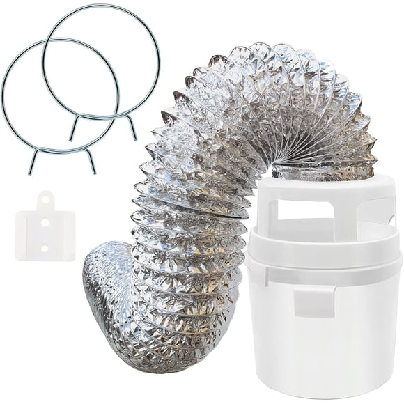 Kit de ventilación para secadora interior RAVEN con cubeta para atrapar pelusas, conducto de 1,2 m