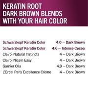 Schwarzkopf Keratin Color Root Permanent Hair Color Kit, Dark Brown, 1 Use