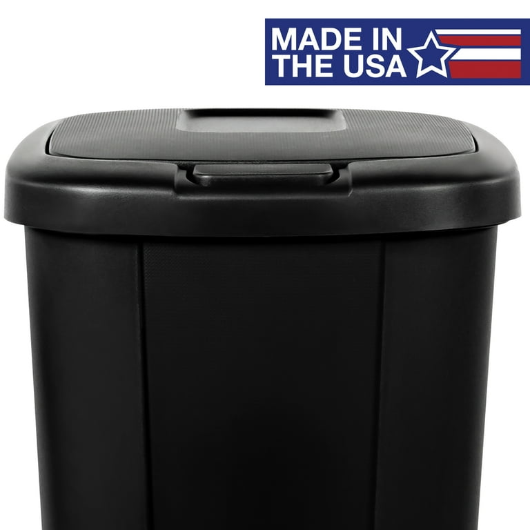 Plastic 13 Gallon Touch Top Trash Can BestOffice Color: Blue