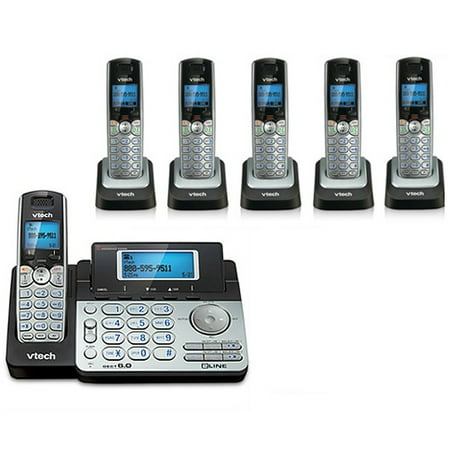 2 Line Expandable Phone - Vtech DS6151 + DS6101-5 Expandable 2-line Cordless Phone w/ Enhanced Security