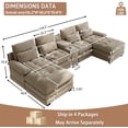 thumbnail image 5 of Rophefx Modern U Shaped Sectional Sofa, Deep Seat Cloud Couches with Ottoman and Double Layer Cushion, 5 of 6