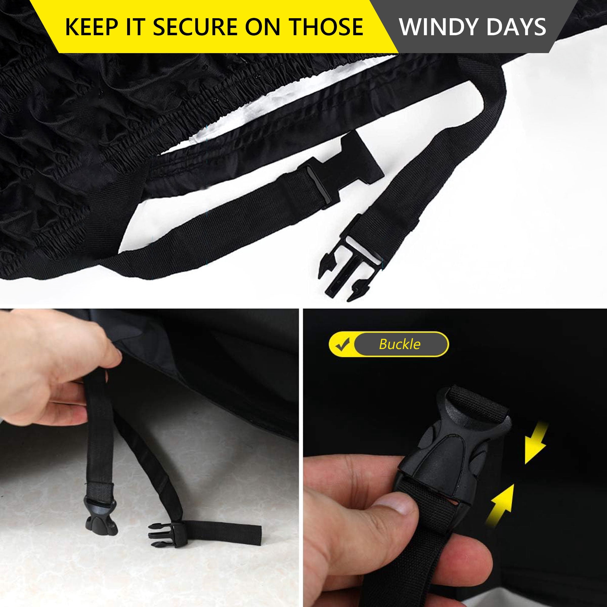 Semfri XXL Bike Cover, Fits 3 Bicycles Heavy-Duty Waterproof/Sun-Resistant, with Locking Buckles, for Mountain /Road/E-Bikes