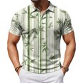 thumbnail image 2 of jowamay Mens Quarter Button Shirt Botanical Print Trendy Hawaiian Shirts Vacation Collared Tops for Golf Business Beach, 2 of 7