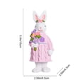thumbnail image 3 of Figurita de resina decorativa de conejo de Pascua – Rosa, Verde • Adorno de mesa de 15x6,5 cm • Regalo para jardín y salón • Adorable decoración navideña para el hogar, 3 of 6