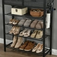 thumbnail image 6 of Cfowner 4-Tier Coat and Shoe Rack for Entryway Organizer, Freestanding Hall Show Rack with Storage and Hooks, Black, 6 of 7