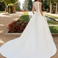 thumbnail image 6 of French Retro Lace Advanced Texture Satin Slim Bridal Simple Elegant Trailing Wedding Dress, 6 of 6