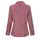 thumbnail image 4 of Chaqueta de Negocios informal ligera con estampado a cuadros elegante para primavera y otoño para mujer, blusa ajustada con bolsillo de imitación, ropa de abrigo,blazer clásico（Rojo， L), 4 of 5