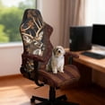 thumbnail image 3 of Pzuqiu Zipper Deer Computer Chair Seat Slipcovers Comfortable Office Chairs Protector Stylish Rotating Backrest and Seat Protectors for Gaming Room Office Home Decor, 3 of 7