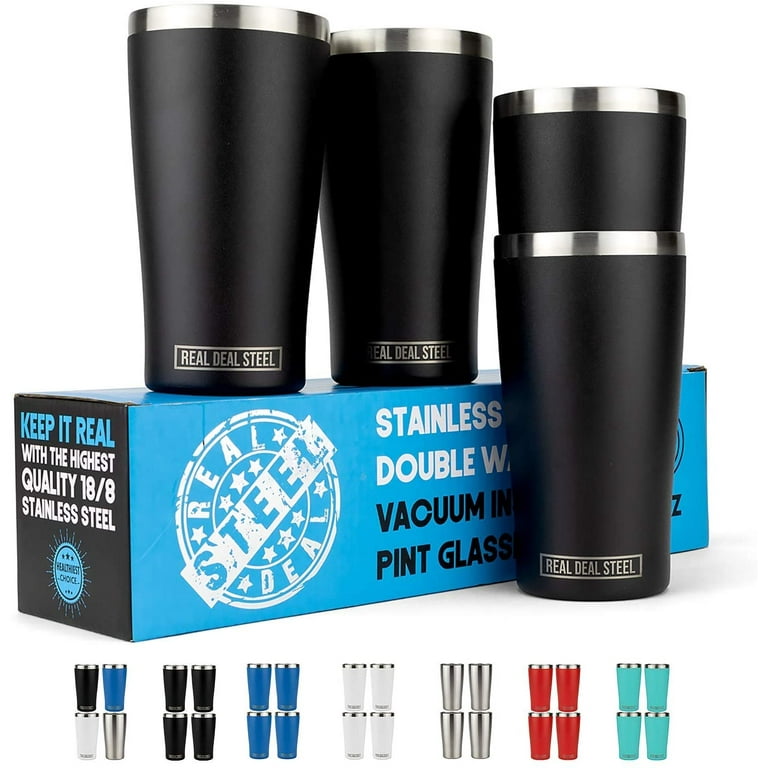 Real Deal Steel Stainless Steel Insulated Beer Tumblers - 4 Pack