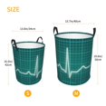 thumbnail image 3 of Fuzoiu ECG Wave Print Circular Hamper,Laundry Basket with Handle,Collapsible Laundry,Dirty Clothes Storage Basket,for Bedroom Bathroom Dorm Living Room-Medium, 3 of 6