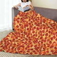 thumbnail image 6 of Honeii Pizza Print Fleece Blanket - Throw Blanket for Bed, Sofa, Couch, Camping, and Travel , Microplush Ultra Soft Warm Blanket-40"x30", 6 of 7