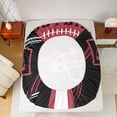 thumbnail image 5 of jejeloiu Football Sport Games Bed Sheets,Black Red King Sheets For Rugby Gamer 4pcs, 5 of 7