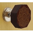 thumbnail image 2 of IBA Indianbeautifulart Brown Engraved Knobs Wooden Wardrobe Knobs Cabinet Drawer Pull 10 Pcs, 2 of 3