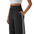 thumbnail image 5 of YDDIAN Wide Leg Track Pants Women Loose Fit Oversized 2 Side Striped Sweatpants Drawstring High Waisted Winter Casual Work Pant with Pockets Black M, 5 of 5
