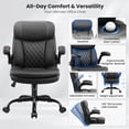 thumbnail image 5 of COOLHUT 400LBS Big and Tall Office Chair, Executive PU Leather Desk Chair Thick Seat Cushion and Neckrest, Support 8 Hours Heavy Duty Design, 8-Years Warranty, Black, 5 of 10