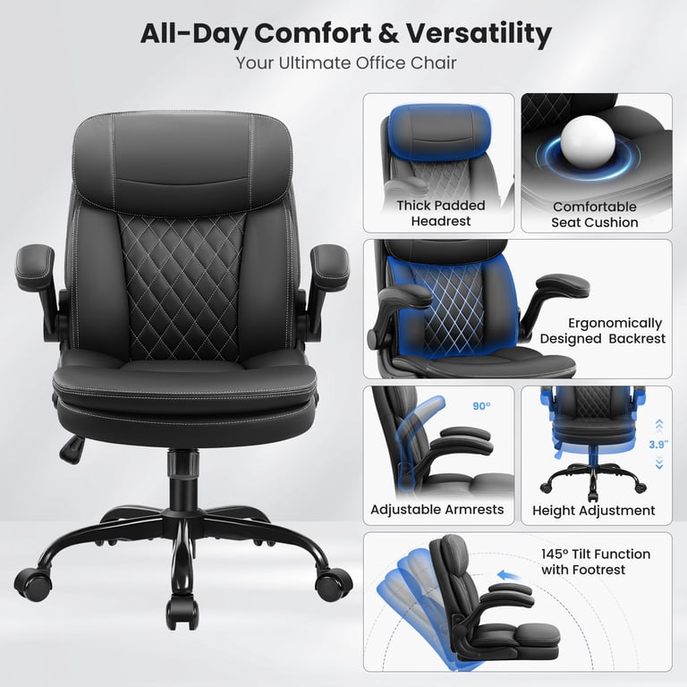 Coolhut Big and Tall Office Chair, 400lb, Black photo 5