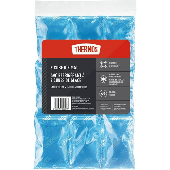 Thermos Reusable 9 Cube Ice Mat, Water Based Solution, Blue